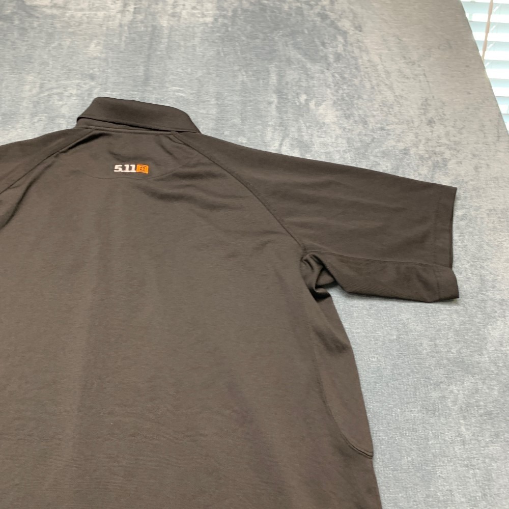 5.11 Tactical Arlo Polo Shirt Mens L Black Dark Wash Raglan Sleeve Tennis Golf - Picture 15 of 15